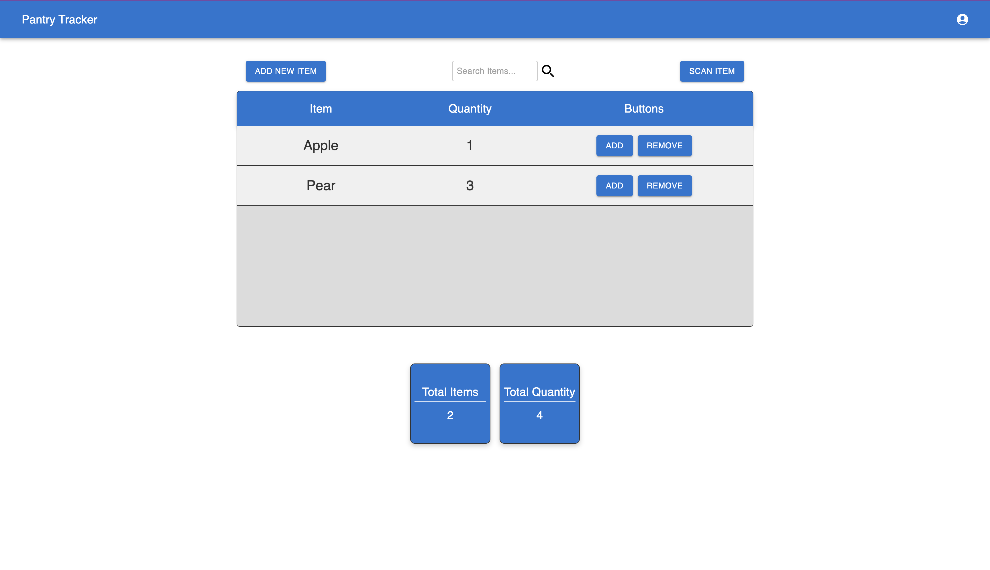 Pantry Management - Web App that allows management of items in pantry